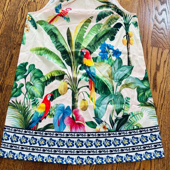 Summer Beach Tropical Print Short Halter Dress sz M - Picture 4 of 5